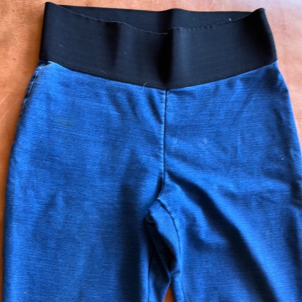 Denim pants with comfy jeans with expandable waist.